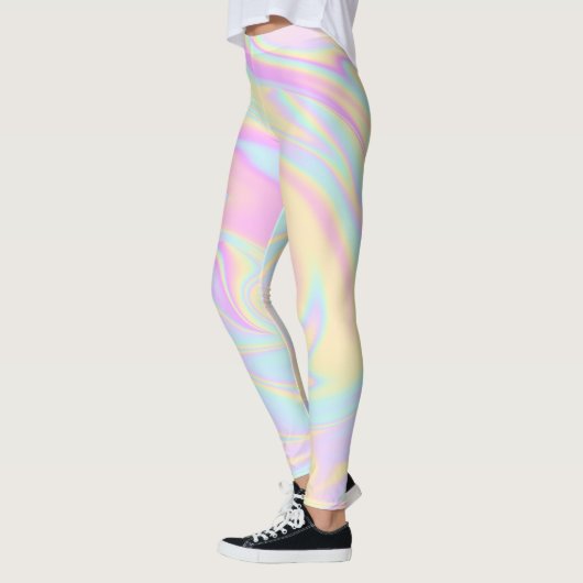 Holografische Iridescent Pastel Rainbow Leggings (Links)