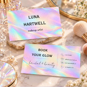 Holografische Irisierende Opal-Schönheits-Makeup-A Visitenkarte