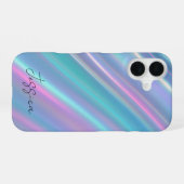 Holografische Irisierende Wellen iPhone 16 Hülle (Rückseite (Horizontal))