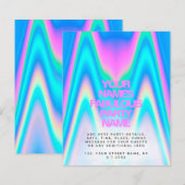 Holografische Irisierende Y2K-Party Einladung (Vorne/Hinten)
