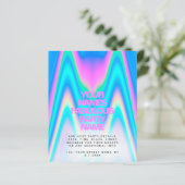 Holografische Irisierende Y2K-Party Einladung (Stehend Vorderseite)