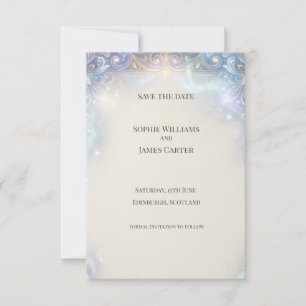 Holografische keltische Save-the-Date-Karte Save The Date