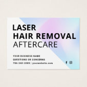 Holografische Laser-Haarentfernung Aftercare-Karte (Vorderseite)