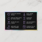 Holografische Lash Aftercare-Karte Visitenkarte (Rückseite)