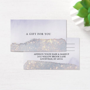 Holografische lila Glitter Luxus-Glam-Geschenkkart