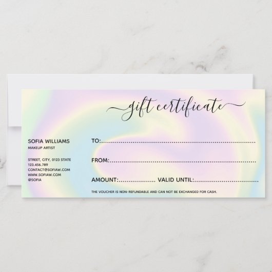 holografische moderne Urlaubtrendy (Rückseite)