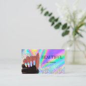 holografische Nägel Salon afroamerikanische Handge Visitenkarte (Stehend Vorderseite)