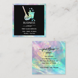 Holografische OFFICE-Reinigungsservice Quadratische Visitenkarte