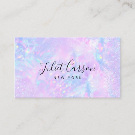 Holografische Opal Rosa Visitenkarte (Vorderseite)