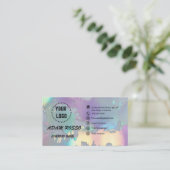 holografische Opal-Visitenkarte Visitenkarte (Stehend Vorderseite)