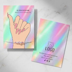 Holografische Pastell-Armband-Anzeigekarte   Schmu Visitenkarte