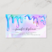 Holografische polnische Tropfen Nails Business Car Telefonnummerkarte (Rückseite)