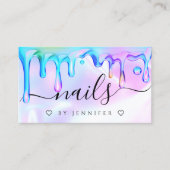 Holografische polnische Tropfen Nails Business Car Telefonnummerkarte (Vorderseite)