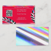 Holografische QR-Code Red Business Card Visitenkarte (Vorne/Hinten)