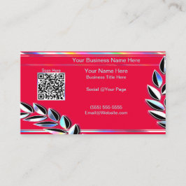 Holografische QR-Code Red Business Card Visitenkarte