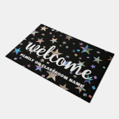 Holografische Rainbow-Stars Lehrerin Fußmatte (Schrägansicht)