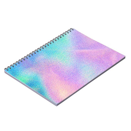 Holografische reale Textur in blau rosa grünen Far Notizblock (Linke Seite)