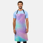 Holografische reale Textur in blau rosa grünen Far Schürze (Getragen)