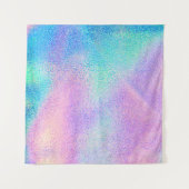 Holografische reale Textur in blau rosa grünen Far Wandteppich (Vorderseite (Horizontal))