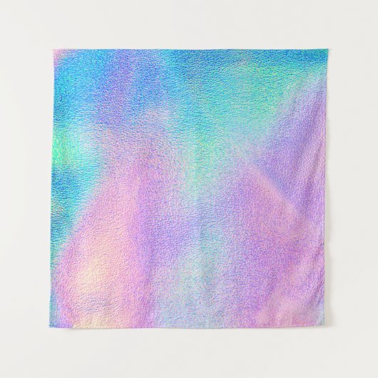 Holografische reale Textur in blau rosa grünen Far Wandteppich (Vorderseite (Horizontal))