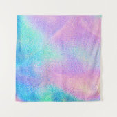 Holografische reale Textur in blau rosa grünen Far Wandteppich (Vorderseite)