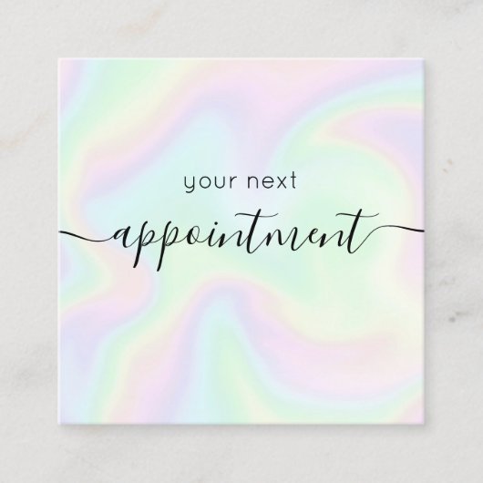 Holografische Regenbogensignatur Ernennung Erinner Terminkarte (Vorderseite)