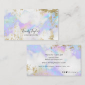 Holografische Regenbogenwolken und Imitate, Goldbl Visitenkarte (Vorne/Hinten)