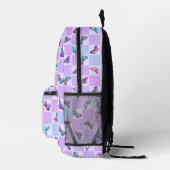 Holografische Schmetterlinge Lila Tafel Bedruckter Rucksack (Rechts)