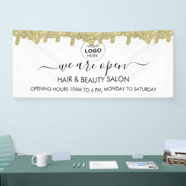 Holografische Signatur Moderner Glam Gold Glitzer Banner