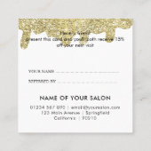 Holografische Signatur Moderner Glam Gold Glitzer Empfehlungskarte (Rückseite)