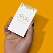 Holografische Signatur Moderner Glam Gold Glitzer Empfehlungskarte