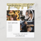 Holografische Signatur Moderner Glam Gold Glitzer Flyer (Vorne)