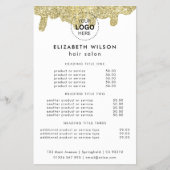 Holografische Signatur Moderner Glam Gold Glitzer Flyer (Vorne)