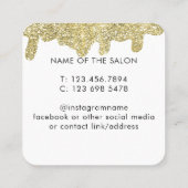 Holografische Signatur Moderner Glam Gold Glitzer Terminkarte (Rückseite)