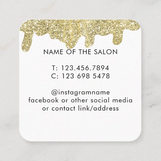 Holografische Signatur Moderner Glam Gold Glitzer Terminkarte (Rückseite)