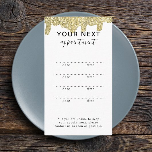 Holografische Signatur Moderner Glam Gold Glitzer Terminkarte