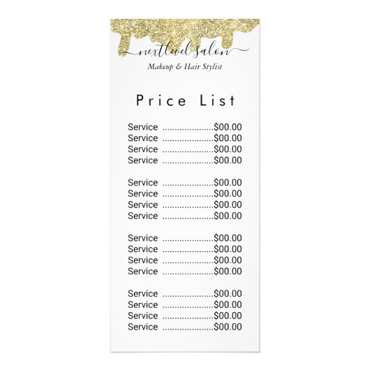 Holografische Signatur Moderner Glam Gold Glitzer Werbekarte (Vorne)