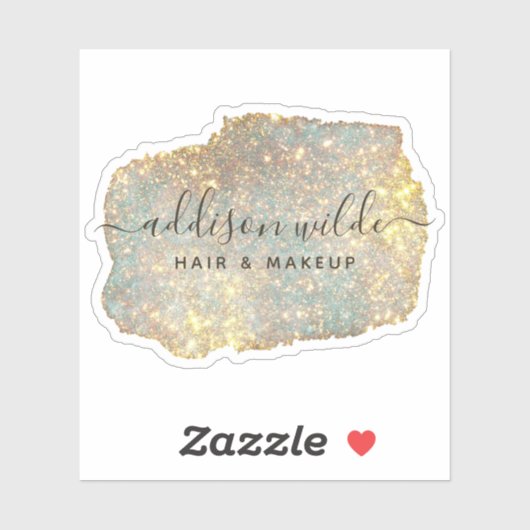 Holografische Signatur-Script Moderner Glam-Glitze Aufkleber (Blatt)