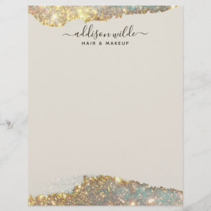 Holografische Signatur-Script Moderner Glam-Glitze Briefbogen