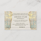 Holografische Signatur-Script Moderner Glam-Glitze Empfehlungskarte (Rückseite)