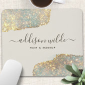 Holografische Signatur-Script Moderner Glam-Glitze Mousepad