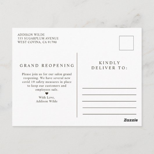 Holografische Signatur-Script Moderner Glam-Glitze Postkarte (Rückseite)