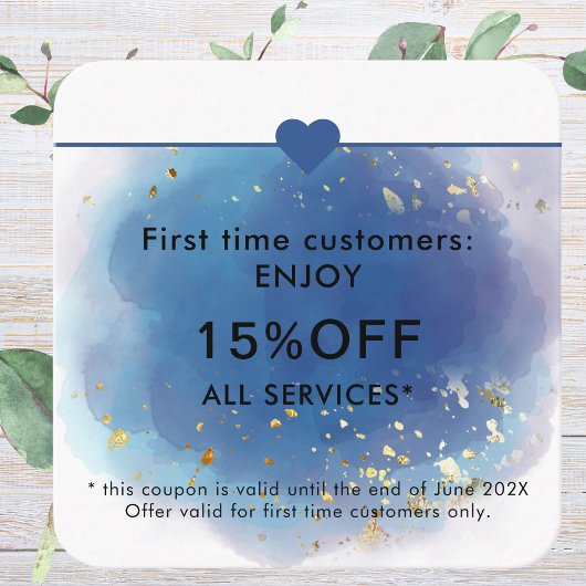 Holografische Signatur-Script Moderner Glam-Glitze Rabattkarte