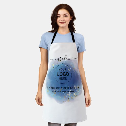 Holografische Signatur-Script Moderner Glam-Glitze Schürze (Getragen)