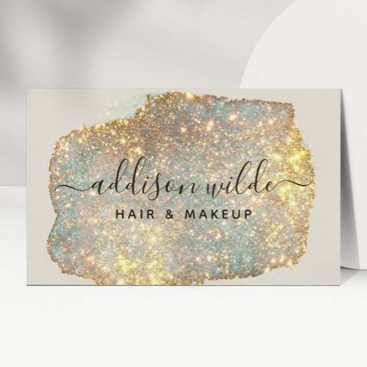 Holografische Signatur-Script Moderner Glam-Glitze Visitenkarte