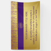 Holografische Signatur-Script Moderner Gold-Glitze Banner (Vertikal)