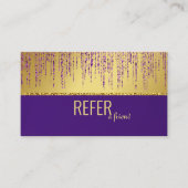 Holografische Signatur-Script Moderner Gold-Glitze Empfehlungskarte (Vorderseite)