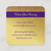 Holografische Signatur-Script Moderner Gold-Glitze Rabattkarte (Rückseite)