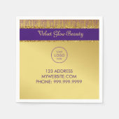 Holografische Signatur-Script Moderner Gold-Glitze Serviette (Vorderseite)