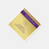 Holografische Signatur-Script Moderner Gold-Glitze Serviette (Ecke)